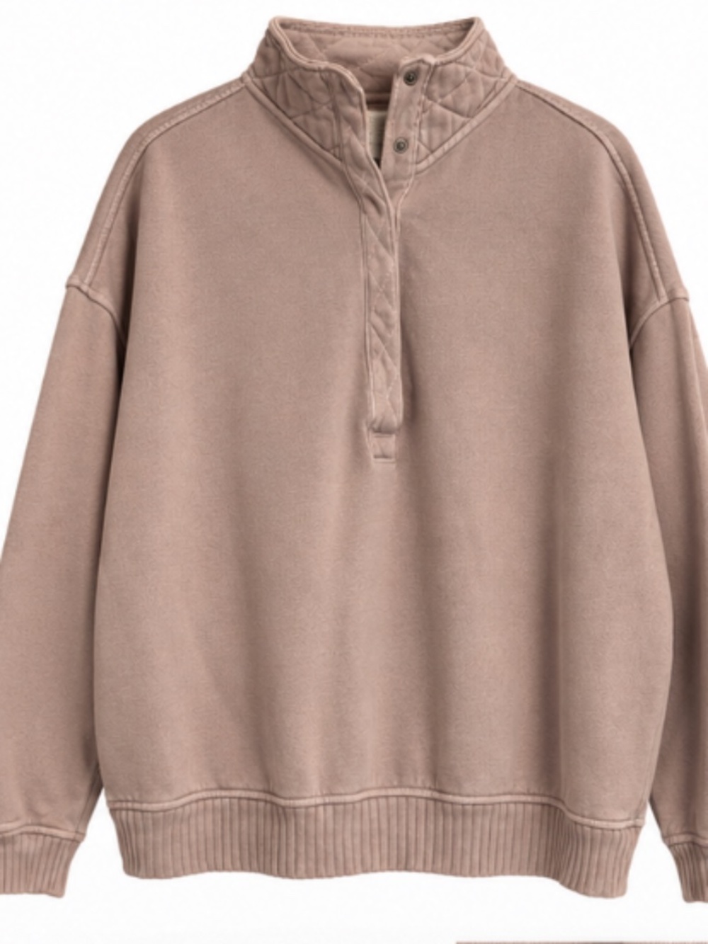 Aerie Oh Snap! Sweatshirt. Size M. Heather Taupe - Picture 3 of 7